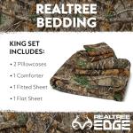 Northwest Realtree King Bed in a Bag Set, 1 Comforter, 1 Fitted Sheet, 1 Flat Sheet, 2 Pillowcases, All Seasons, Camo Bedding with Realtree Edge Design