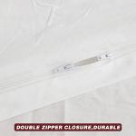 FACE TWO FACE Bedding Duvet Cover Set 3 Pieces 100% Washed Cotton Duvet Cover Linen Like Textured Breathable Durable Soft Comfy (Queen, White)