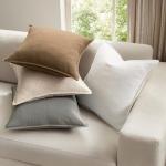 MIULEE Neutral Linen Pillow Covers Pack of 4 Decorative Natural Solid Throw Pillow Covers Soft Accent Boho Farmhouse Couch Pillowcases Modern Home Decors for Living Room Bed Sofa 18x18 Inch