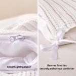 Amazon Basics Waffle Weave Microfiber 3-Piece Duvet Cover Set, Includes 1 Duvet Cover and 2 Pillow Shams, Queen, Pink Striped