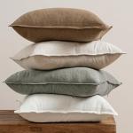 MIULEE Neutral Linen Pillow Covers Pack of 4 Decorative Natural Solid Throw Pillow Covers Soft Accent Boho Farmhouse Couch Pillowcases Modern Home Decors for Living Room Bed Sofa 18x18 Inch
