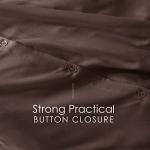 Hearth & Harbor Chocolate Brown Duvet Cover Queen Size - 3 Piece Queen Duvet Cover Set, Soft Double Brushed Queen Size Duvet Covers with Button Closure, 1 Duvet Cover 90x90 inches and 2 Pillow Shams