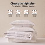 Amazon Basics Waffle Weave Microfiber 3-Piece Duvet Cover Set, Includes 1 Duvet Cover and 2 Pillow Shams, Queen, Pink Striped