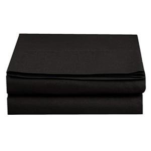 Luxury Flat Sheet on Amazon Elegant Comfort Wrinkle-Free 1500 Premier Hotel Quality 1-Piece Flat Sheet, California King Size, Black