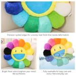 Flower Pillow, Smiley Face Sunflower Plush Pillow, Cute Flower Floor Cushion 15.7", Soft Decorative Throw Pillow for Bedroom, Sofa, Car or Dorm Decor