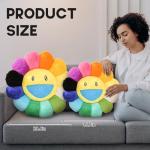 Flower Pillow, Smiley Face Sunflower Plush Pillow, Cute Flower Floor Cushion 15.7", Soft Decorative Throw Pillow for Bedroom, Sofa, Car or Dorm Decor