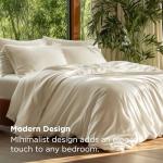 Bedsure Silky Cooling Duvet Cover King Size - Lightweight 100% Rayon Derived from Bamboo Comforter Cover Set for Hot Sleepers, Breathable & Moisture-Wicking Bedding Set, Light Beige