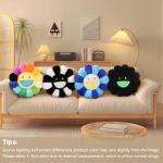 Flower Pillow, Smiley Face Sunflower Plush Pillow, Cute Flower Floor Cushion 15.7", Soft Decorative Throw Pillow for Bedroom, Sofa, Car or Dorm Decor