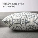 Coliuso Decorative Throw Pillow Covers 18x18 Set of 4, Grey and White Modern Simple Square Pillow Case Cushion Cover for Sofa Couch Farmhouse Outdoor Living Room (Gray and White, 18" x18")