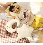 Moon Star Sun Pillow Sofa Cushion | Decorative Lumbar Support Pillow | Soft Plush Decorative Pillow (15inches, Star)