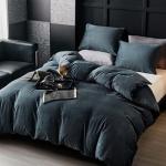 WARMDERN Dark Grey Flannel Velvet Duvet Cover King Size Duvet Cover Bedding Sets, 3pcs Ultra Soft Luxury Textured Modern Crystal Velvet Duvet Covers with Zipper Closure(Dark Grey, King)