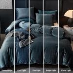 WARMDERN Dark Grey Flannel Velvet Duvet Cover King Size Duvet Cover Bedding Sets, 3pcs Ultra Soft Luxury Textured Modern Crystal Velvet Duvet Covers with Zipper Closure(Dark Grey, King)
