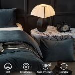WARMDERN Dark Grey Flannel Velvet Duvet Cover King Size Duvet Cover Bedding Sets, 3pcs Ultra Soft Luxury Textured Modern Crystal Velvet Duvet Covers with Zipper Closure(Dark Grey, King)