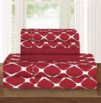 Elegant Comfort Luxury Softest and Coziest 6-Piece Bed Sheet Set, Wrinkle Resistant Milano Trellis Pattern-1500 Thread Count Egyptian Quality Microfiber Bedding Set, Queen, Burgundy