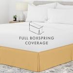 Linen Market Bed Skirt - Ultra Soft Microfiber - Easy Fit with 14 Inch Tailored Drop - Hotel Quality, Shrinkage & Fade Resistant - Bed Cover - Queen Bed Set - Bedroom Décor - (Queen, Gold)