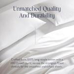 Brooklinen Luxury Sateen 4 Piece Full Size Sheets Set in White - 100% Cotton Sateen Sheets - 1 Fitted Sheet, 1 Flat Sheet, 2 Pillowcases