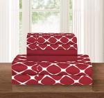 Elegant Comfort Luxury Softest and Coziest 6-Piece Bed Sheet Set, Wrinkle Resistant Milano Trellis Pattern-1500 Thread Count Egyptian Quality Microfiber Bedding Set, Queen, Burgundy