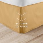 Linen Market Bed Skirt - Ultra Soft Microfiber - Easy Fit with 14 Inch Tailored Drop - Hotel Quality, Shrinkage & Fade Resistant - Bed Cover - Queen Bed Set - Bedroom Décor - (Queen, Gold)