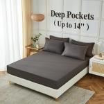 ILAVANDE Queen Sheets Set 6 Piece,Hotel Luxury Super Soft 1800 Series Microfiber Queen Bed Sheets Set-Wrinkle Free & Breathable-14 Deep Pocket Sheets for Queen Size Bed(Queen,Neutral Grey)