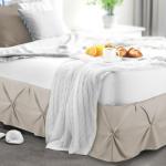 Nestl Linen Bed Skirt Queen Size, Pinch Pleat Queen Bed Skirt, 14" Inch Drop Queen Bedskirt, Hotel Quality Linen Bed Skirts, Premium Microfiber Bedskirt for Queen Bed, Linen Queen Bed Skirt