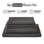 ILAVANDE Queen Sheets Set 6 Piece,Hotel Luxury Super Soft 1800 Series Microfiber Queen Bed Sheets Set-Wrinkle Free & Breathable-14 Deep Pocket Sheets for Queen Size Bed(Queen,Neutral Grey)