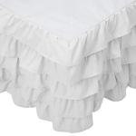Elegant Comfort Leila Collection Multi-Ruffle Bed Skirt, 1500 Thread Count Egyptian Quality, Easy Fit Dust Ruffle, 15 inch Drop, Wrinkle and Stain Resistant, MultiRuffle, Full, Snowy White