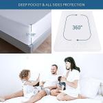 Moonsea Queen Size Mattress Protector Waterproof,Mattress Cover Protector, Smooth Top Mattress Protector for Kids, Breathable Skin Friendly and Noiseless Fitted Sheet Queen Size,Polyester