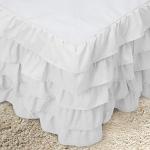 Elegant Comfort Leila Collection Multi-Ruffle Bed Skirt, 1500 Thread Count Egyptian Quality, Easy Fit Dust Ruffle, 15 inch Drop, Wrinkle and Stain Resistant, MultiRuffle, Full, Snowy White