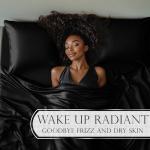 DECOLURE Satin Bed Sheets - 6 Piece Luxury Silky Queen Size Bedding Set - Softer Than Silk, Wrinkle-Free with 15” Deep Pocket Fitted Sheet, Perfect for Hair & Skin, Gifts for Women (Black)