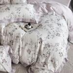 VM VOUGEMARKET Lilac Flower Duvet Cover Queen Silk-Like Smooth & Cool Eucalyptus Lyocell Duvet Cover with 2 Pillow Shams,Moisture Wicking Cooling Bedding Set for Summer-Queen,Purplish Grey