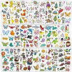 Habett Tattoos for Kids, 300+ Mixed Styles Temporary Tattoos Stickers Set for Girls and Boys, Space Dinosaur Animals Butterfly Tattoos for Kids Birthday Party Supplies