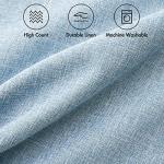 MIULEE Pack of 2 Decorative Linen Burlap Coastal Pillow Covers Farmhouse Boho Accent Pillowcases for Sofa Car Couch Bedroom Living Room Home Decor 18x18 Inch Light Blue