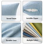 MIULEE Pack of 2 Decorative Linen Burlap Coastal Pillow Covers Farmhouse Boho Accent Pillowcases for Sofa Car Couch Bedroom Living Room Home Decor 18x18 Inch Light Blue