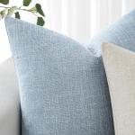 MIULEE Pack of 2 Decorative Linen Burlap Coastal Pillow Covers Farmhouse Boho Accent Pillowcases for Sofa Car Couch Bedroom Living Room Home Decor 18x18 Inch Light Blue