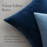 MIULEE Velvet Throw Pillow Covers 18x18 Inch, Pack of 2 - Dark Blue, Super Soft Decorative Square Cushion Cases Modern Luxury Home Decor for Sofa, Couch, Bed, Chair with Invisible Zipper