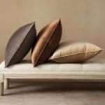 MIULEE Pack of 2 Brown Decorative Velvet Throw Pillow Cover Soft Pillowcase Solid Square Cushion Case for Sofa Bedroom Car 20x20 Inch 50x50 Cm