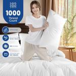 SONORO KATE 100% Egyptian Cotton Duvet Cover Queen Size, 1000 Thread Count Sateen Duvet Cover, Soft, Breathable Cotton Comforter Cover with Hidden Zipper Closure - 3 PC (White,Queen)