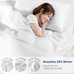 SONORO KATE 100% Egyptian Cotton Duvet Cover Queen Size, 1000 Thread Count Sateen Duvet Cover, Soft, Breathable Cotton Comforter Cover with Hidden Zipper Closure - 3 PC (White,Queen)