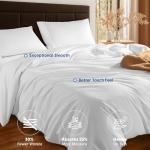 SONORO KATE 100% Egyptian Cotton Duvet Cover Queen Size, 1000 Thread Count Sateen Duvet Cover, Soft, Breathable Cotton Comforter Cover with Hidden Zipper Closure - 3 PC (White,Queen)