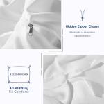 SONORO KATE 100% Egyptian Cotton Duvet Cover Queen Size, 1000 Thread Count Sateen Duvet Cover, Soft, Breathable Cotton Comforter Cover with Hidden Zipper Closure - 3 PC (White,Queen)