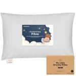 KeaBabies Toddler Pillow with Pillowcase, Jumbo 14X20 - Soft Organic Cotton Toddler Pillows for Sleeping - Machine Washable - Perfect for Travel, Toddler Bed Set (French Gray)