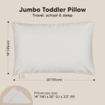 KeaBabies Toddler Pillow with Pillowcase, Jumbo 14X20 - Soft Organic Cotton Toddler Pillows for Sleeping - Machine Washable - Perfect for Travel, Toddler Bed Set (French Gray)