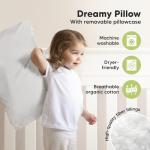 KeaBabies Toddler Pillow with Pillowcase, Jumbo 14X20 - Soft Organic Cotton Toddler Pillows for Sleeping - Machine Washable - Perfect for Travel, Toddler Bed Set (French Gray)
