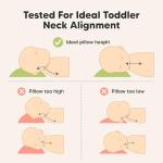 KeaBabies Toddler Pillow with Pillowcase, Jumbo 14X20 - Soft Organic Cotton Toddler Pillows for Sleeping - Machine Washable - Perfect for Travel, Toddler Bed Set (French Gray)