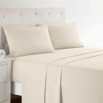 Clara Clark Bed Sheets, Premier 1800 Series 4 Piece Bed Sheet Set, Deep Pocket, Wrinkle, Fade, Stain Resistant, Luxury Soft Bedding Sheets & Pillowcases, Queen, Beige Cream