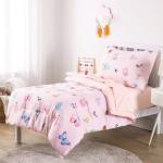 Wake In Cloud - Butterfly Toddler Bedding Set for Girls, Cute Colorful Butterfly with Floral Flowers, 4 Pieces Soft Crib Bed Set Including Comforter, Sheets and Pillowcase, Pink