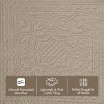 Madison Park Daybed Cover Set Damask Quilted Cover for Daybeds, All Season, Pre-Washed Cotton-Filled Coastal Bedding with Scallop Edge, Shams, Bedskirt, Décor Pillows, Tuscany, Daybed Khaki 6 Piece