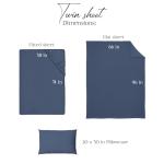 Northwest Ashford Home Essentials Bedding, 3 Piece Twin Size Sheet Set, Estate Blue