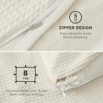 Bedsure Luxury Waffle Duvet Cover Queen Size - Textured Duvet Cover Set, Soft, Breathable Bedding Set (90"x90") with 2 Pillow Shams for All Season, Irovy White, Comforter Not Included