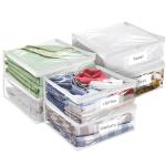 Plastic Storage Bags with Easy-Glide Zipper, Pack of 6, Durable Clear Vinyl Zippered Storage Bags for Clothes Sweaters Comforters Blankets Sheets Bedding (15.7 x 13.8 x 3.9 Inch)